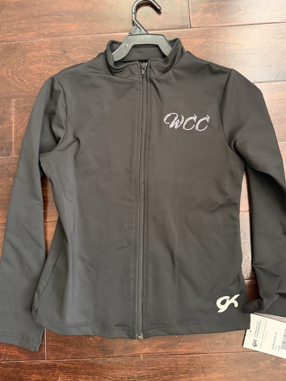 GK Black Kids Full-Zip Jacket with Rhinestone WCC